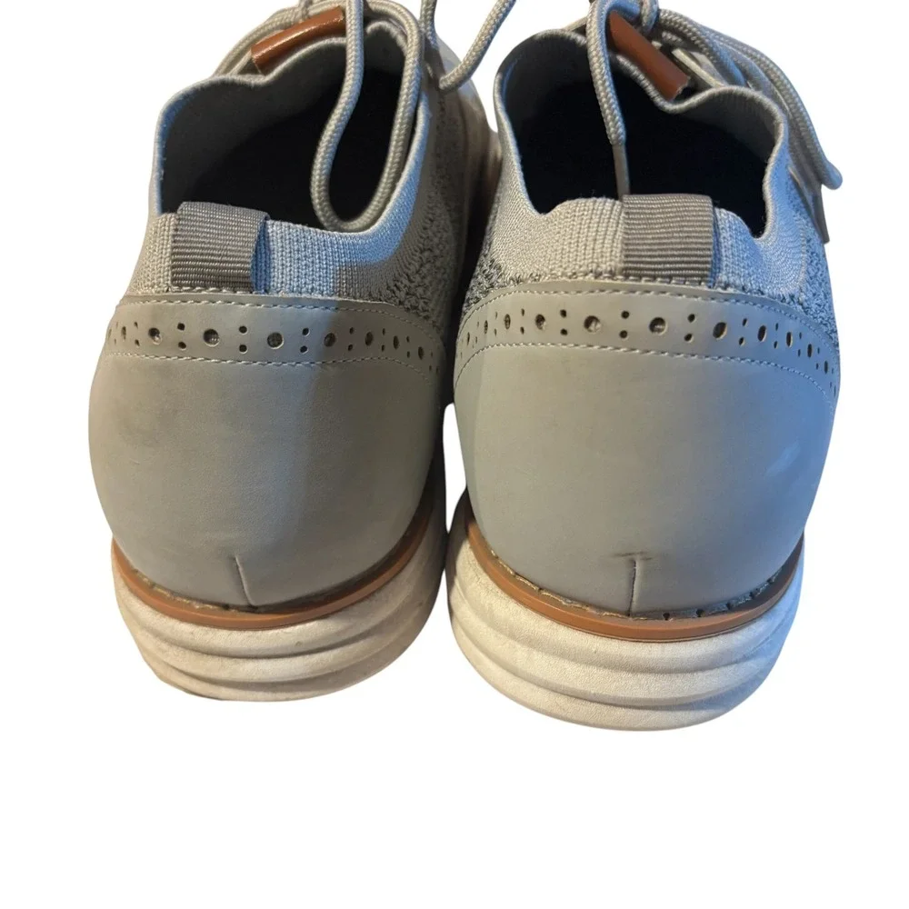 Bruno Marc Mens Grey Knit Wingtip Oxford Hybrid Sneaker Dress Shoes Brogue 9.5